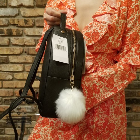 NWT Kate Spade Rabbit Bunny Black Backpack Medium - Picture 5 of 9